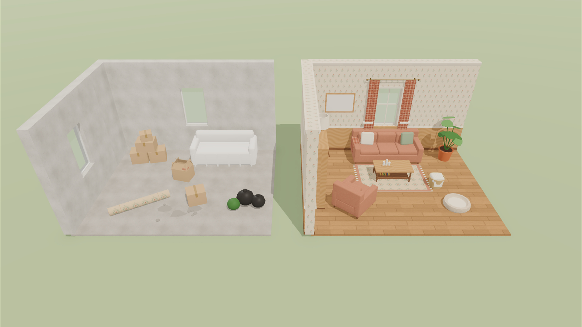 Scandi Home Kit - 111 Low-Poly Models 3D Model