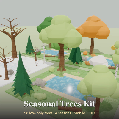 Seasonal Trees Kit - 98 Low-Poly Models