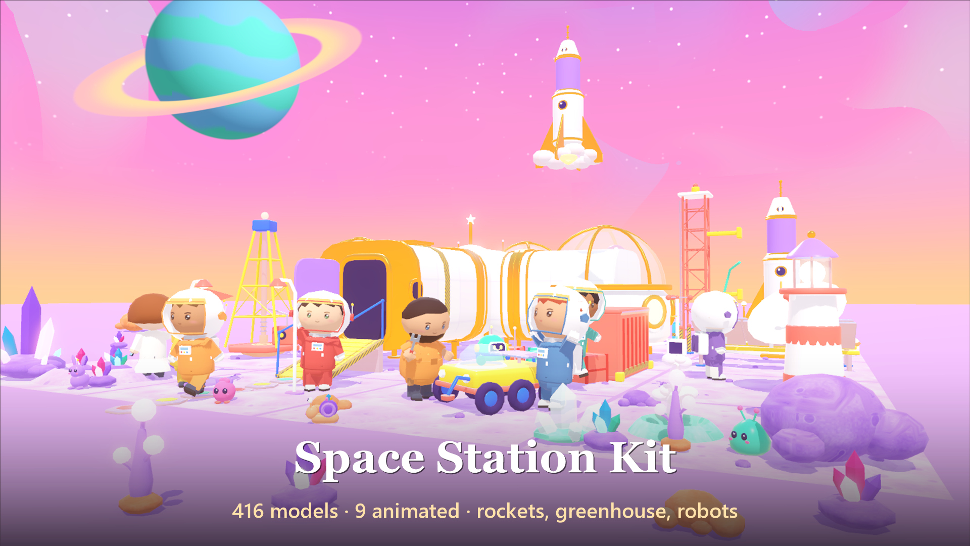 Space Station Kit - 425 Low-Poly Models 3D Model