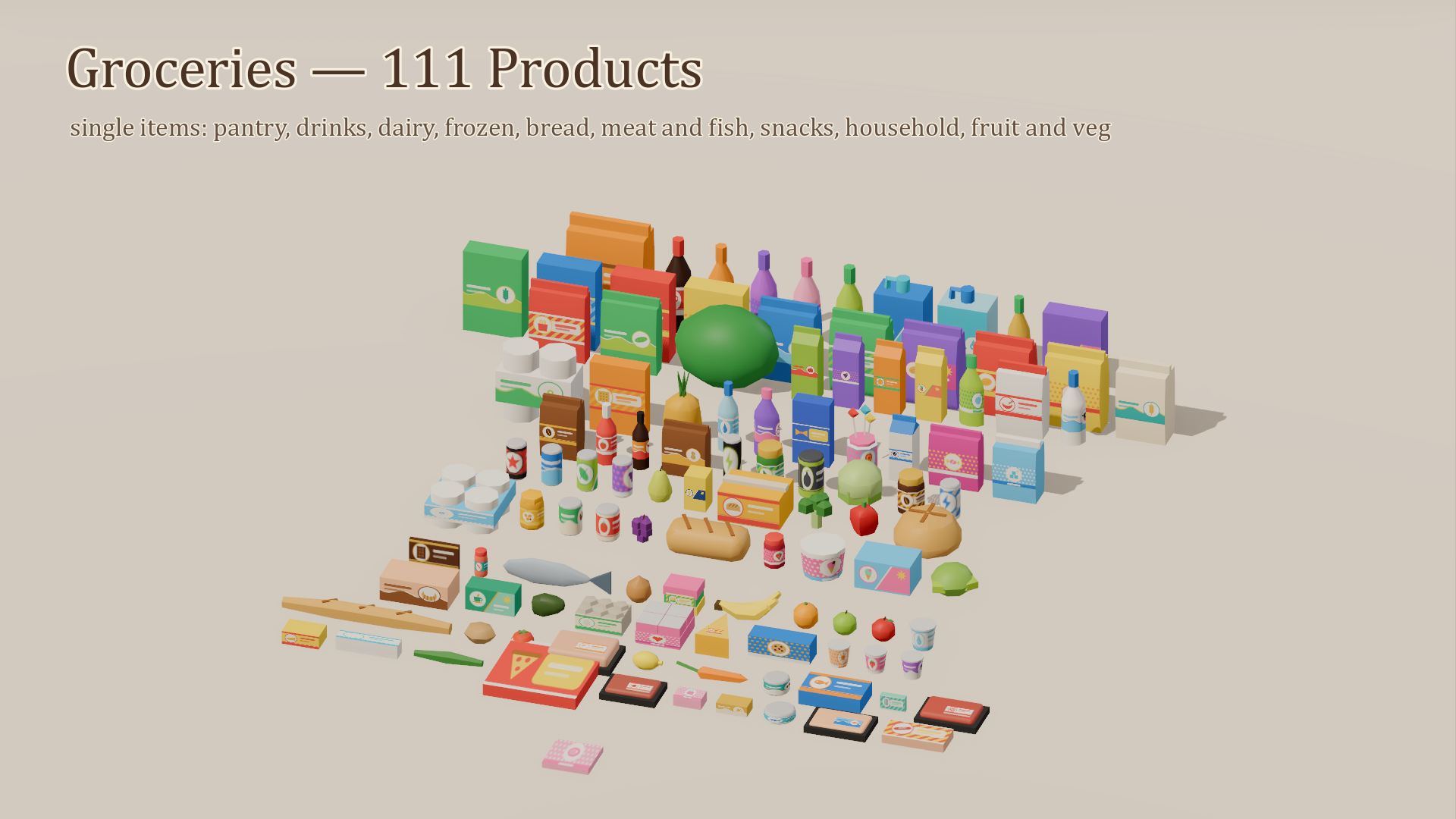 Store Builder - Complete - 700 Low-Poly Models 3D Model