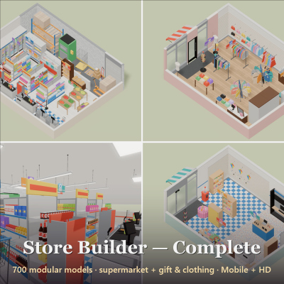 Store Builder - Complete - 700 Low-Poly Models