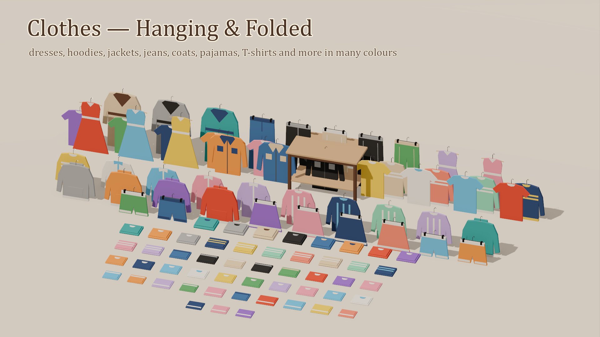 Store Builder - Gift & Clothing Store - 431 Low-Poly Models 3D Model