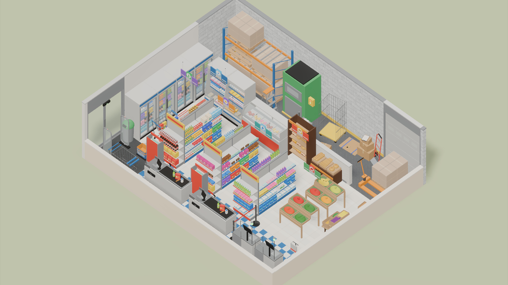 Store Builder - Supermarket - 418 Low-Poly Models 3D Model