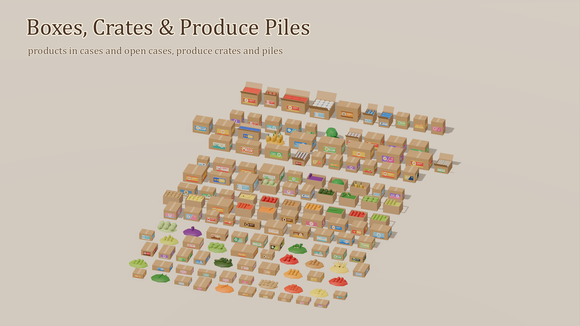 Store Builder - Supermarket - 418 Low-Poly Models 3D Model