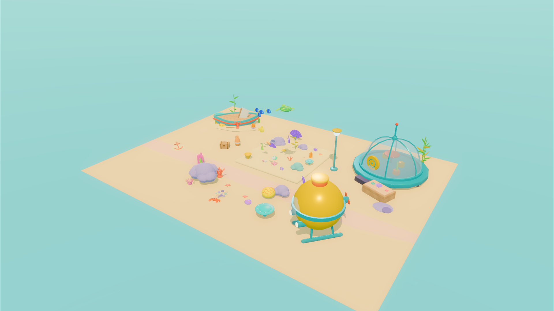 Undersea & Aquarium Kit - 419 Low-Poly Models 3D Model