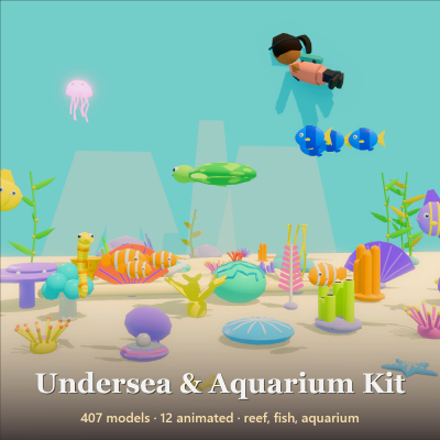 Undersea & Aquarium Kit - 419 Low-Poly Models