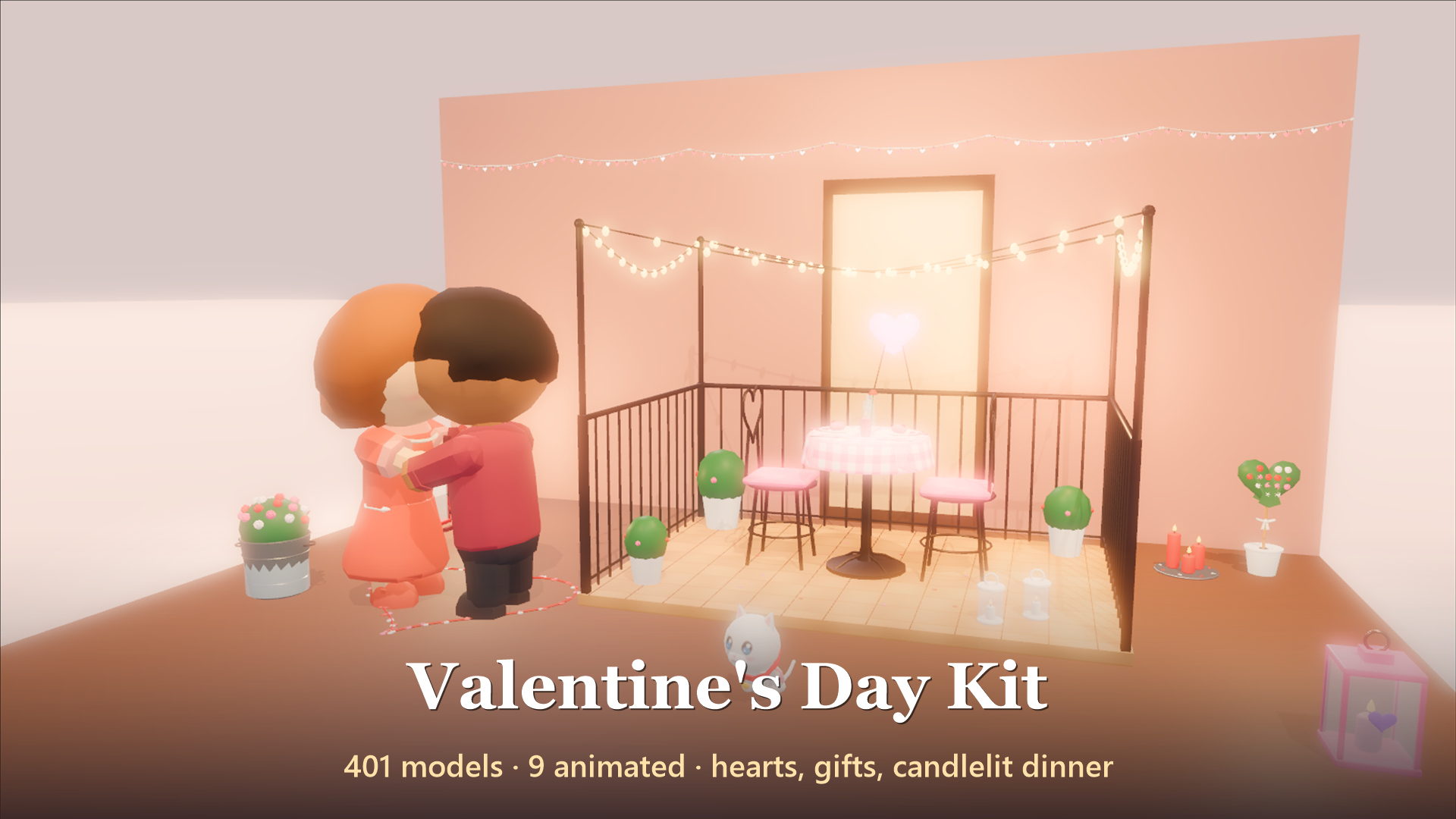 Valentine&039s Day Kit - 401 Low-Poly Models 3D Model