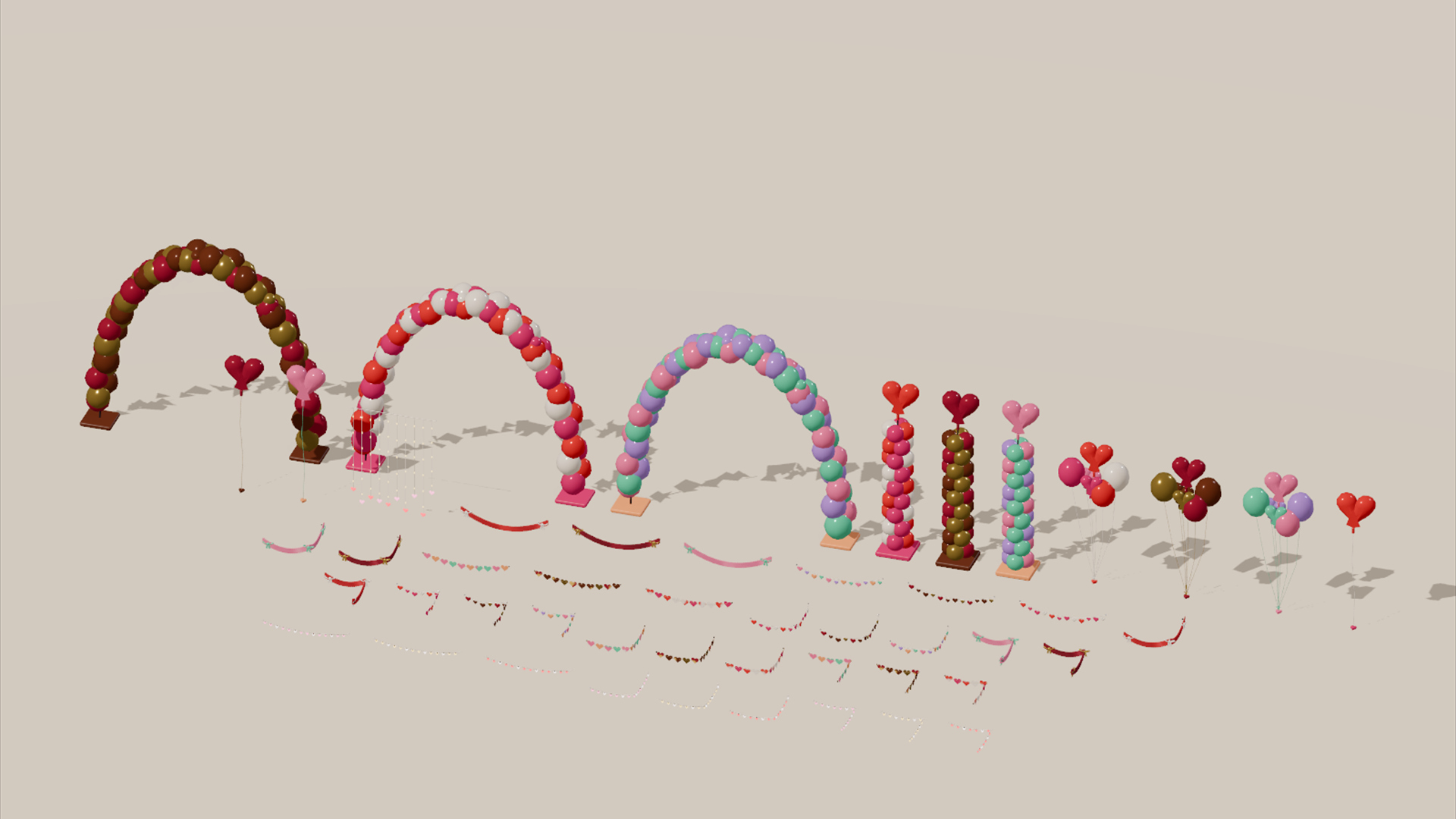 Valentine&039s Day Kit - 401 Low-Poly Models 3D Model