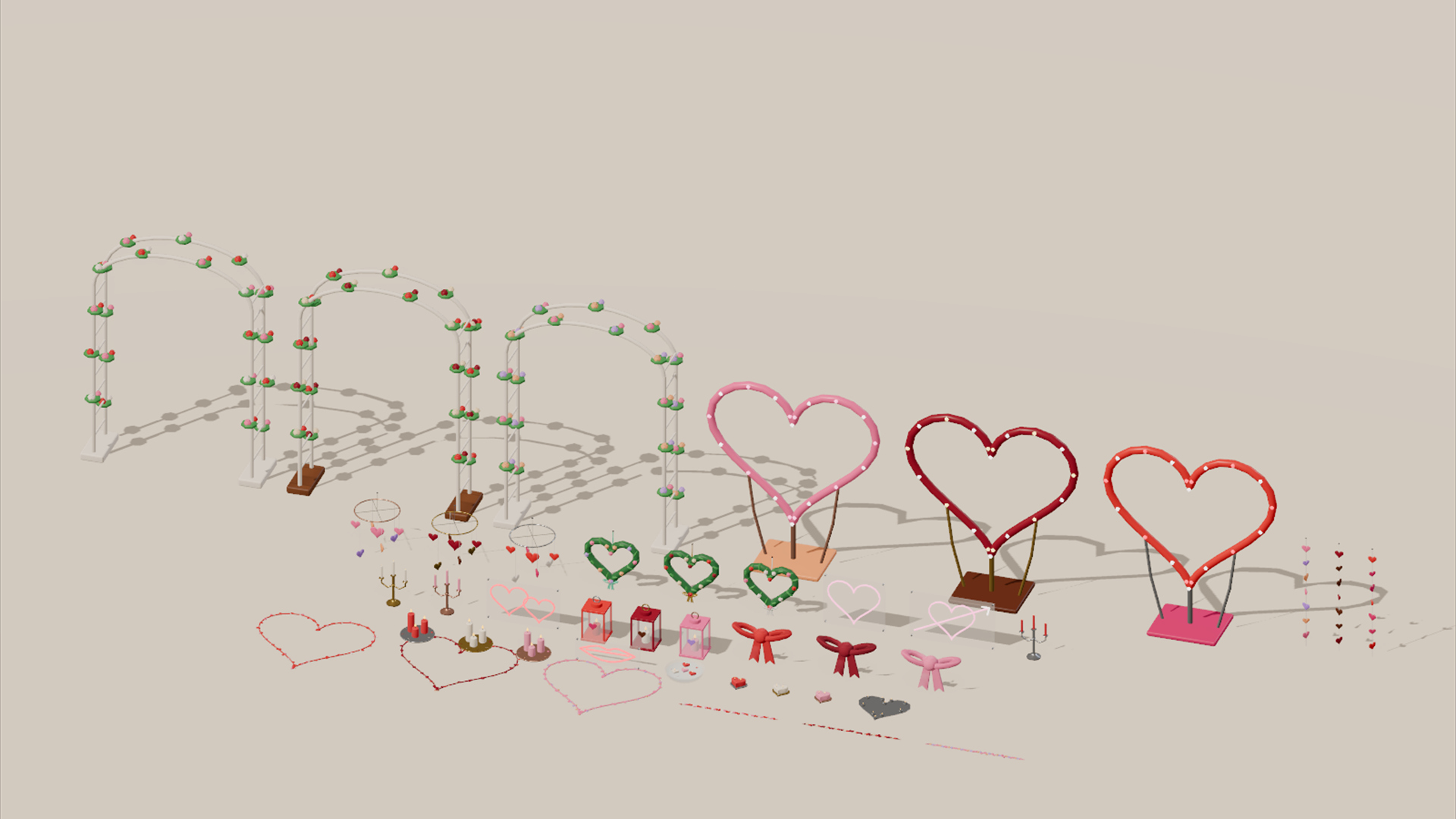 Valentine&039s Day Kit - 401 Low-Poly Models 3D Model