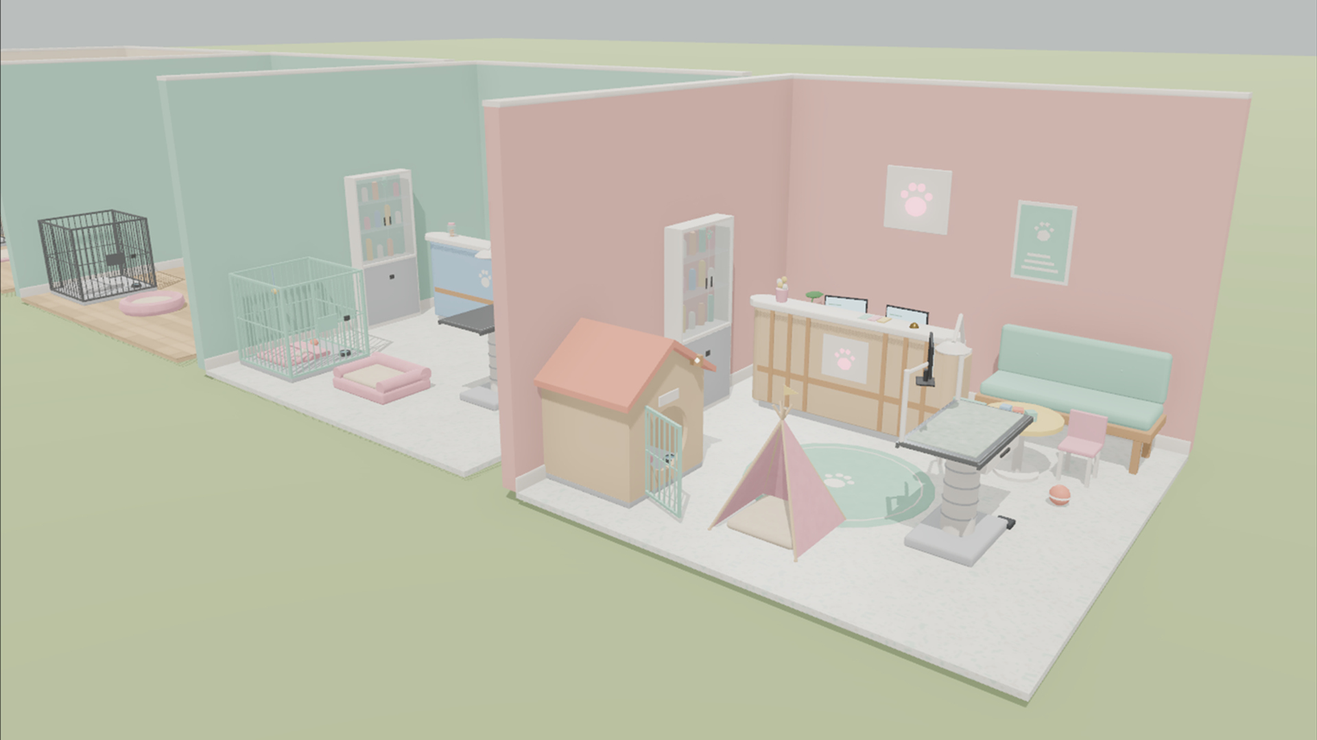 Vet Clinic & Animal Shelter Kit - 114 Low-Poly Models 3D Model