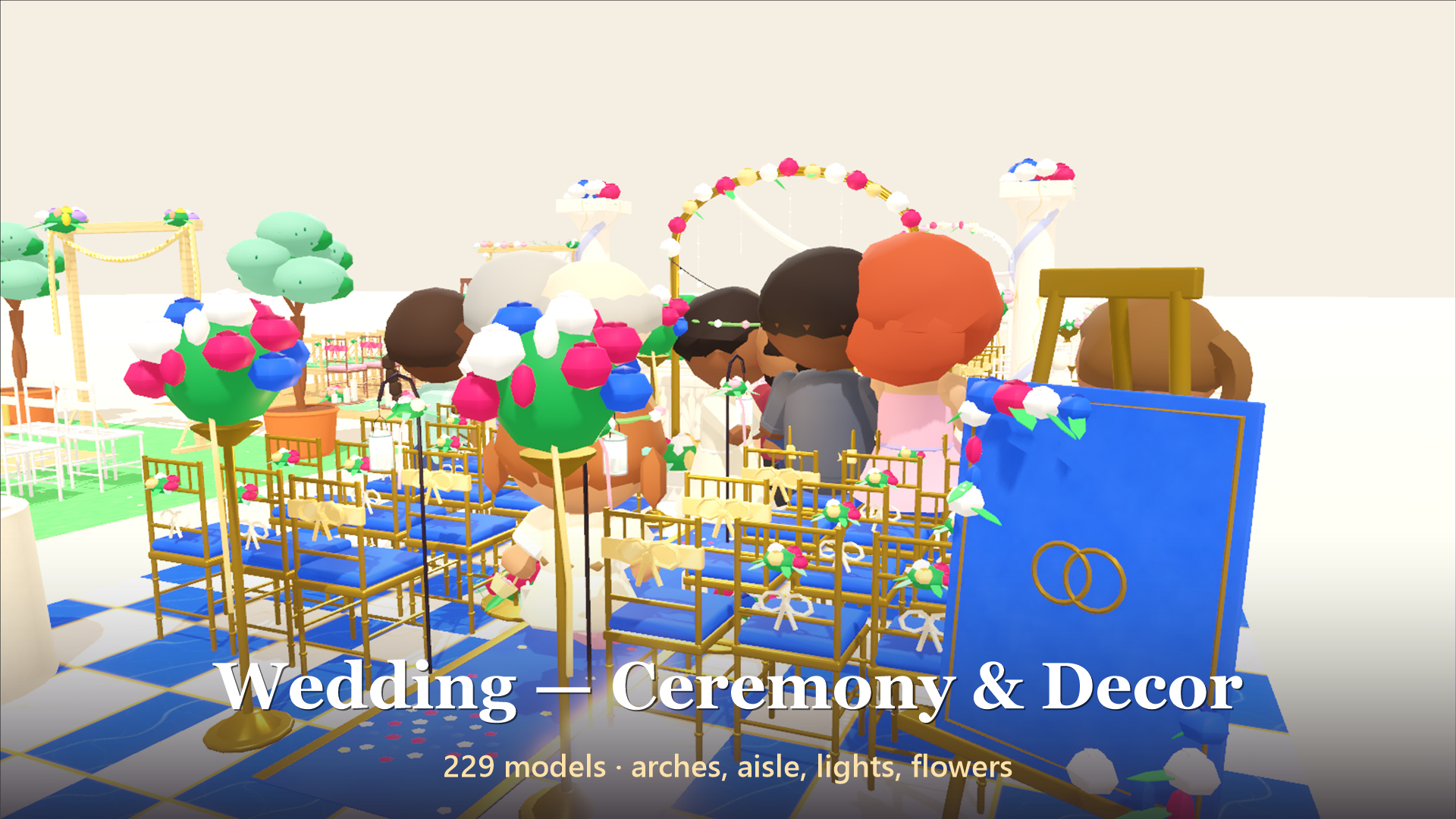 Wedding - Ceremony &amp Decor - 229 Low-Poly Models 3D Model