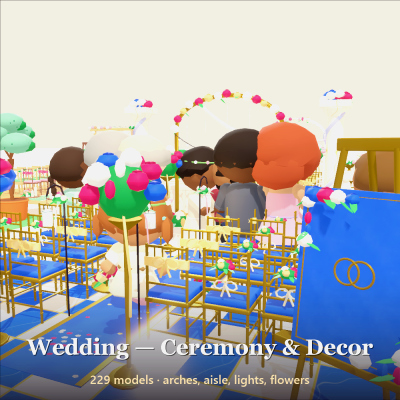 Wedding - Ceremony & Decor - 229 Low-Poly Models