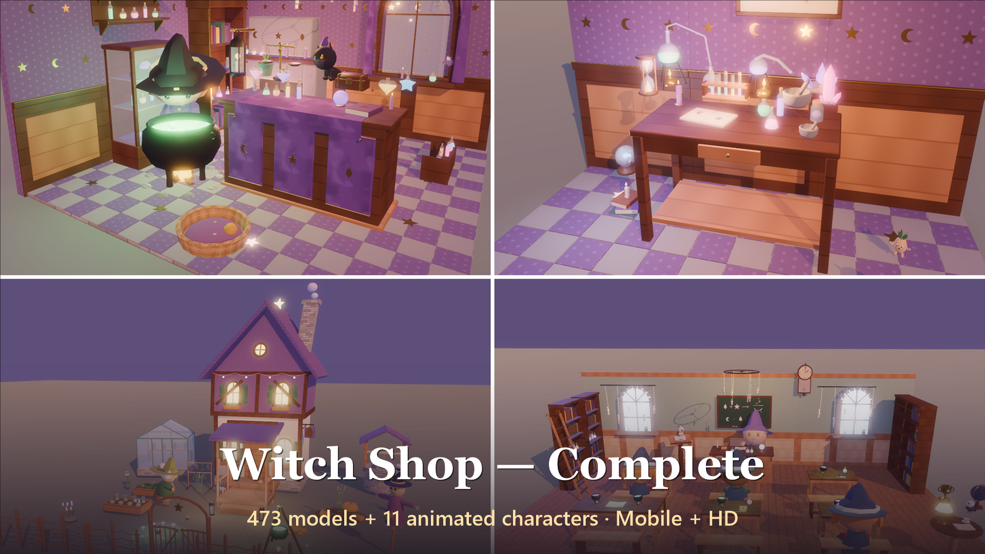 Witch Shop - Complete - 484 Low-Poly Models 3D Model