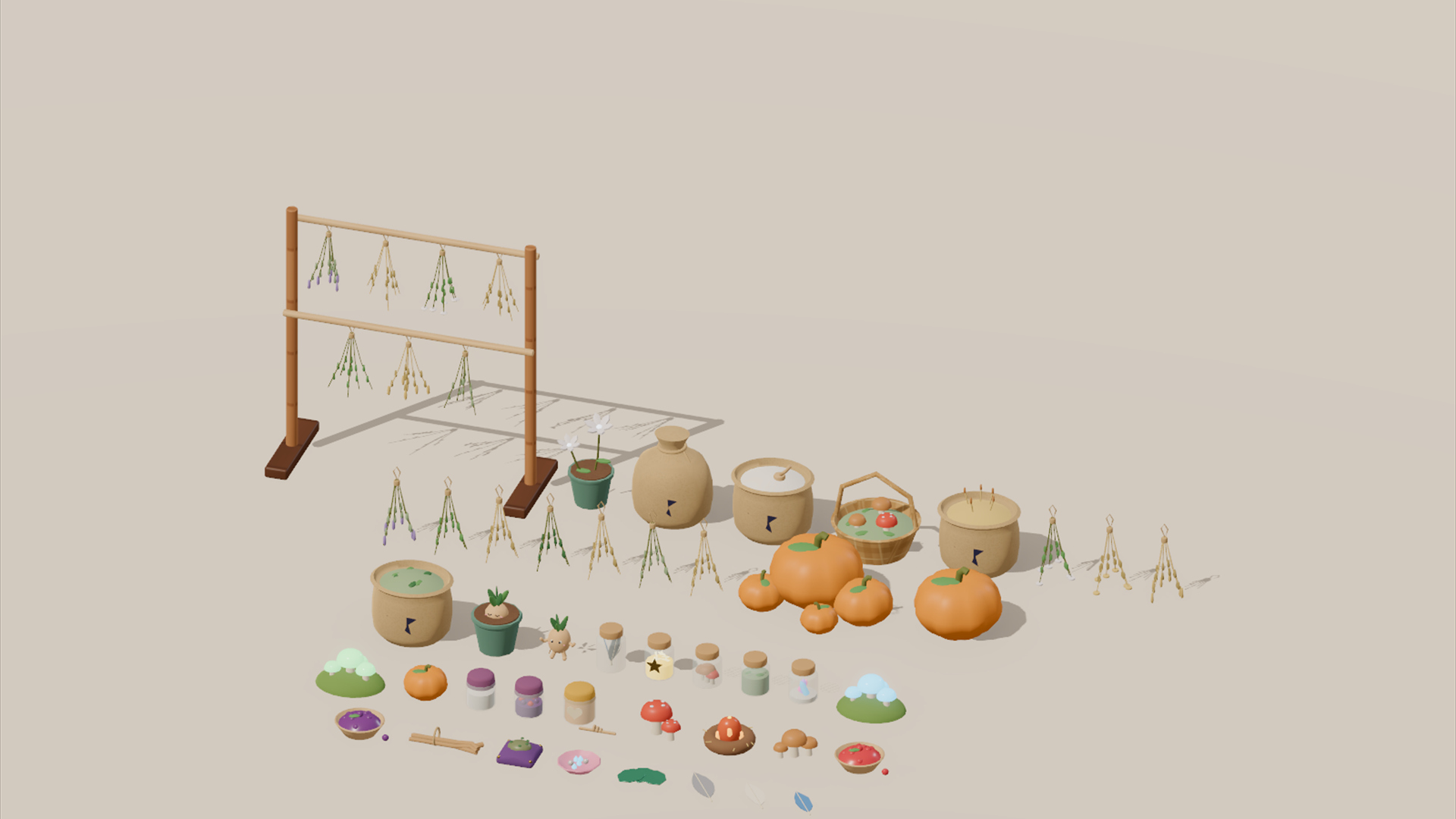 Witch Shop - Complete - 484 Low-Poly Models 3D Model