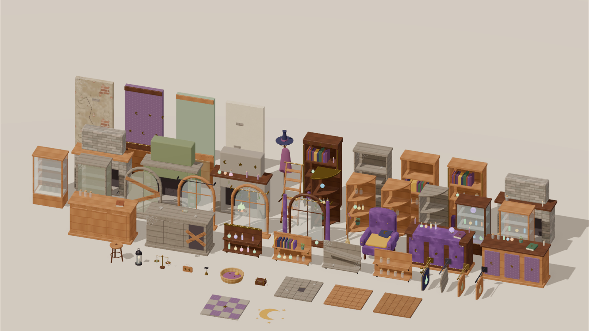 Witch Shop - Complete - 484 Low-Poly Models 3D Model