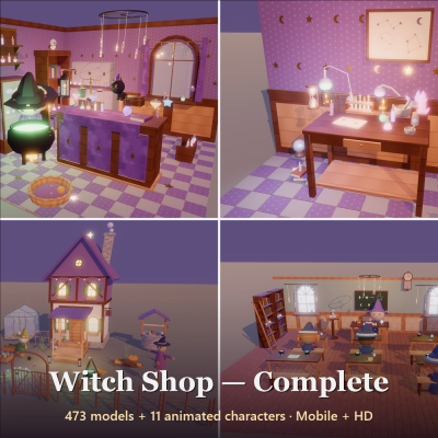 Witch Shop - Complete - 484 Low-Poly Models