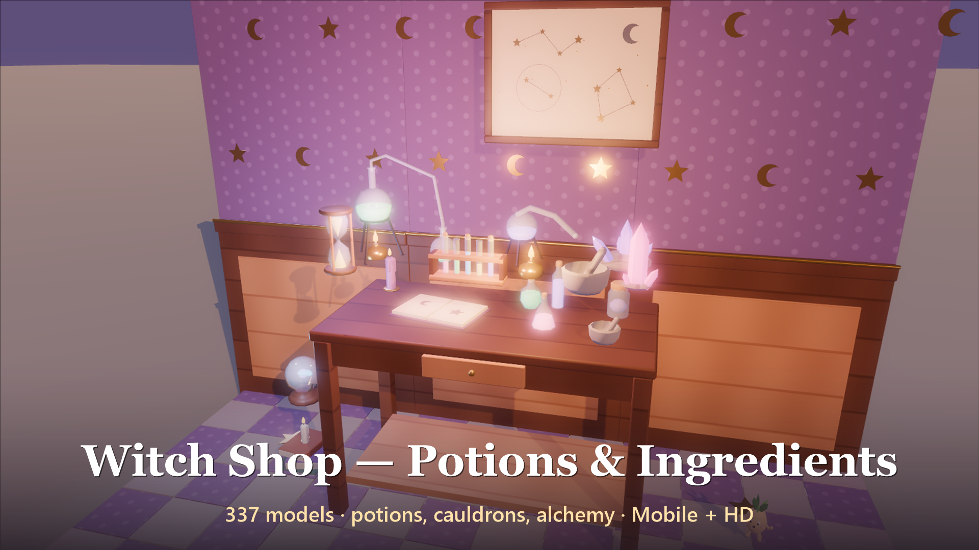 Witch Shop - Potions & Ingredients - 337 Low-Poly Models 3D Model