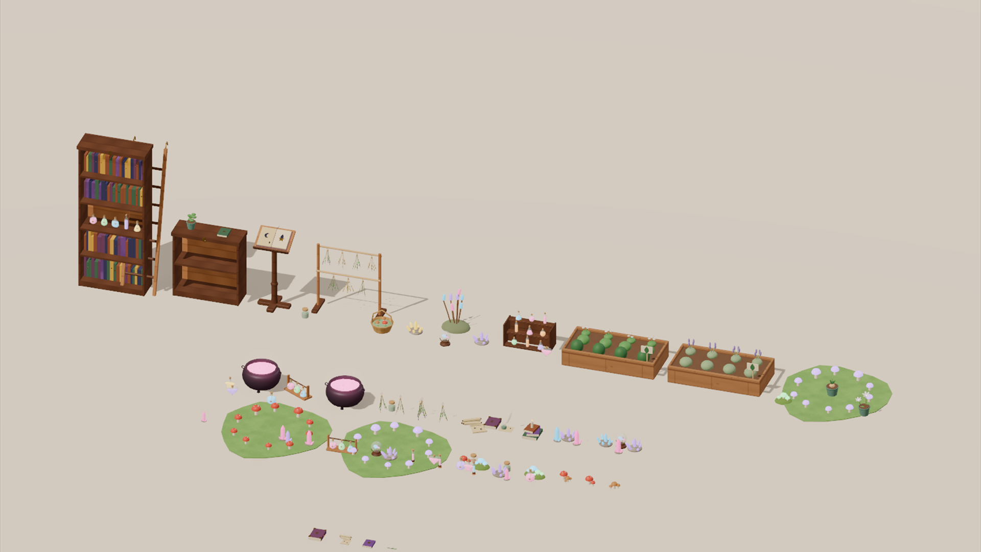 Witch Shop - Potions &amp Ingredients - 337 Low-Poly Models 3D Model