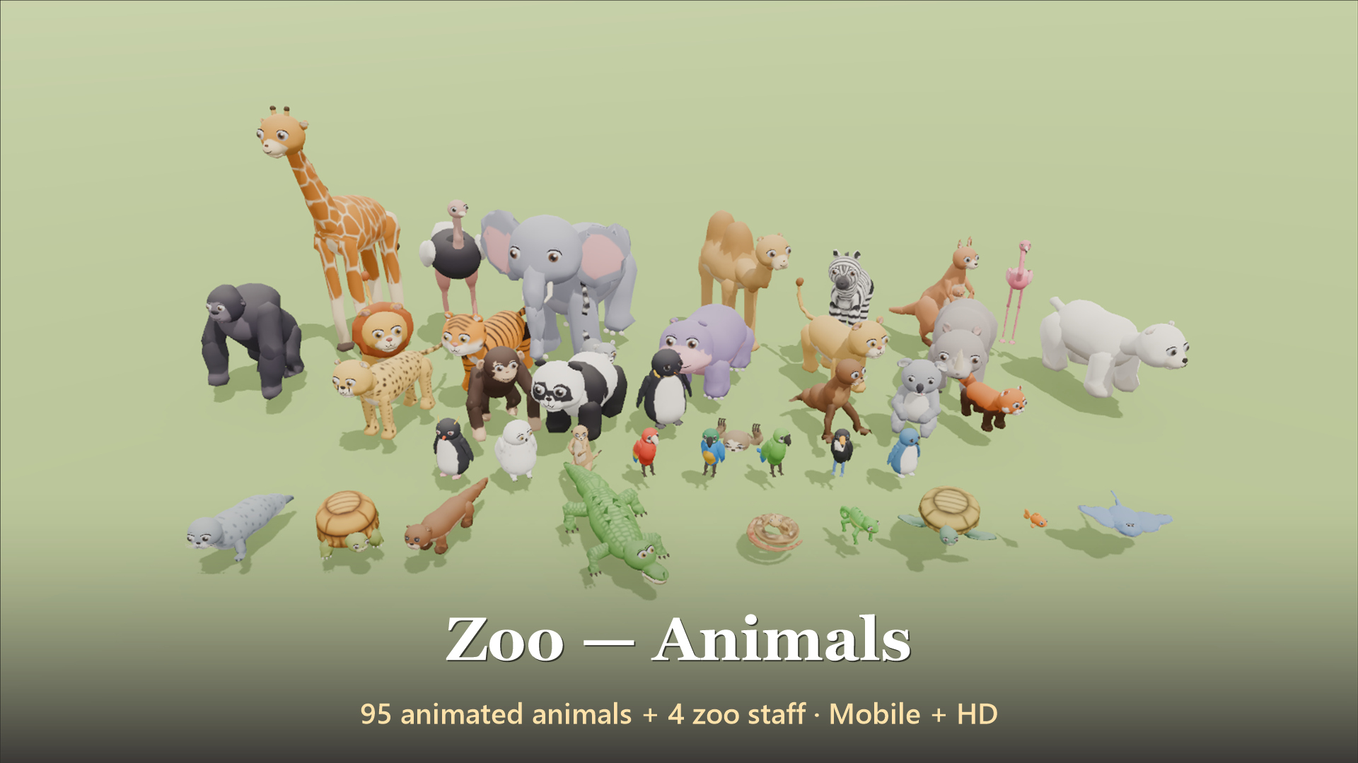 Zoo - Animals - 99 Low-Poly Models 3D Model