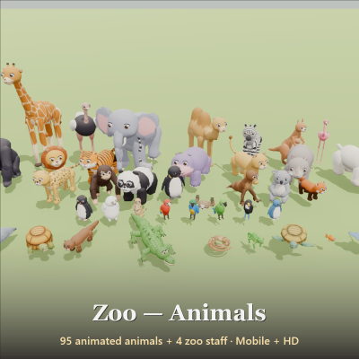 Zoo - Animals - 99 Low-Poly Models
