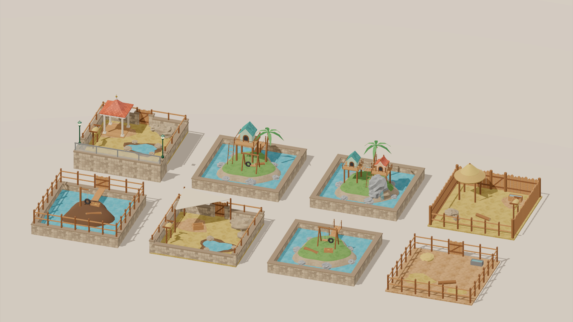 Zoo - Complete - 436 Low-Poly Models 3D Model