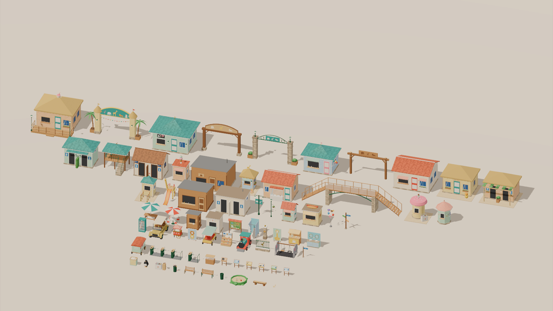 Zoo - Complete - 436 Low-Poly Models 3D Model