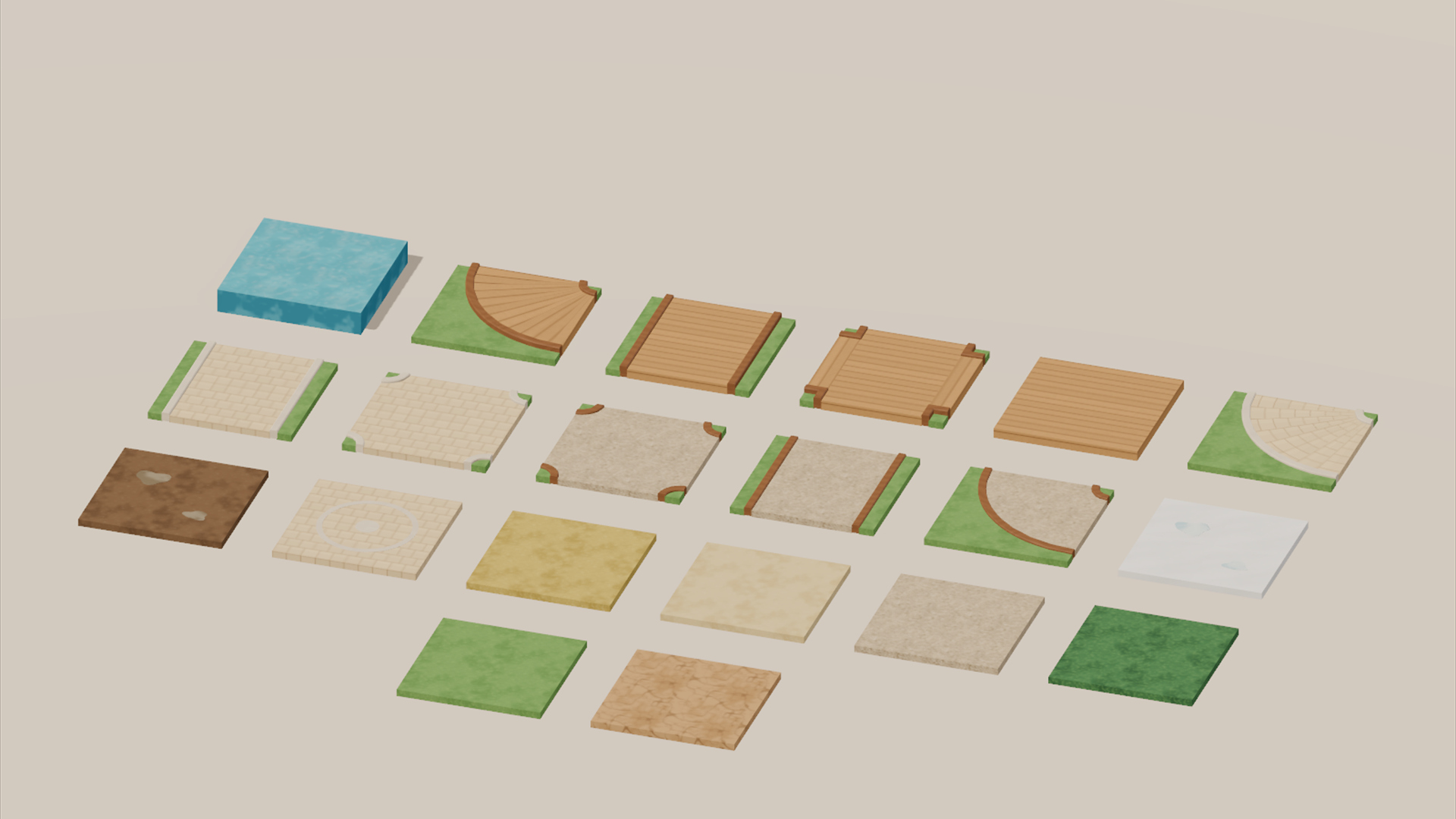 Zoo - Park &amp Enclosures - 337 Low-Poly Models 3D Model