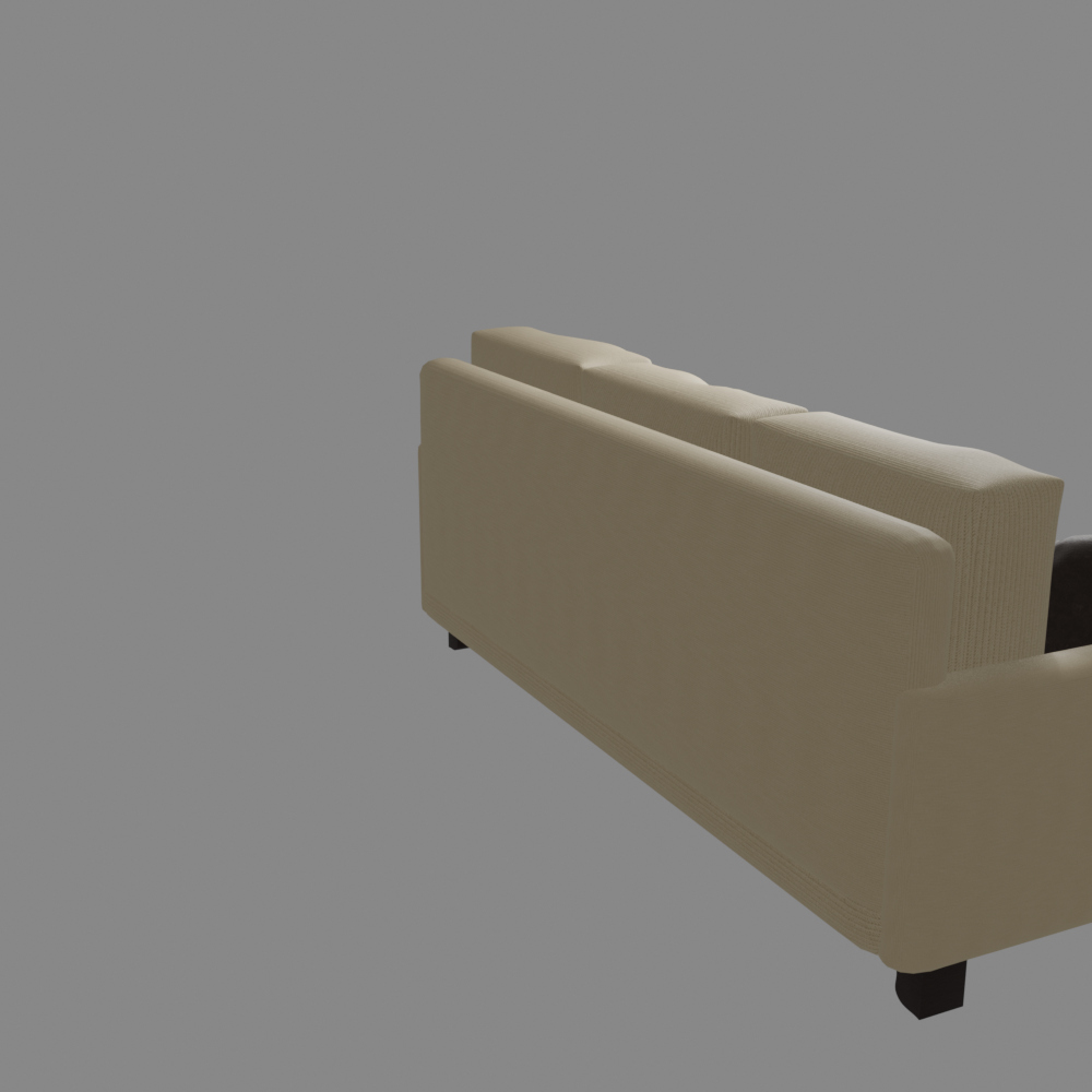 Modern Fabric Sofa Couch - Low Poly 3D Model 3D Model