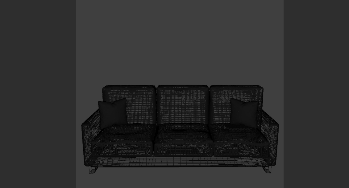Modern Fabric Sofa Couch - Low Poly 3D Model 3D Model