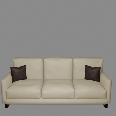 Modern Fabric Sofa Couch - Low Poly 3D Model 3D Model