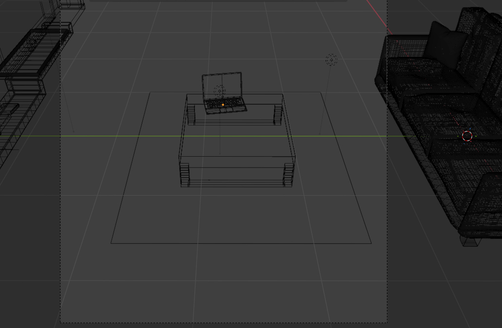 Modern Marble Coffee Table with Rug & Laptop 3D Model 3D Model