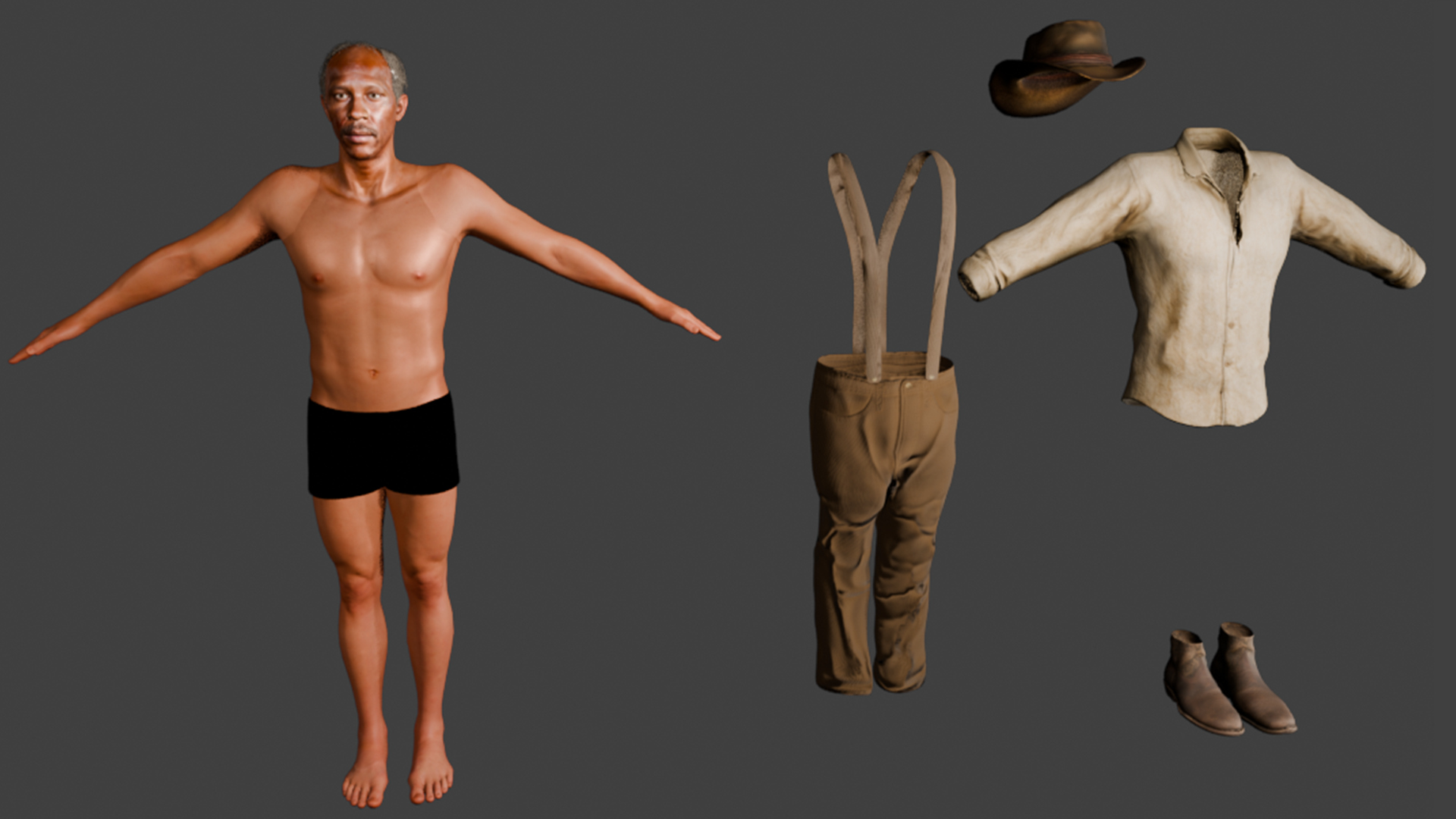 Rigged and Animated Realistic Western Man Low-Poly 3D Model 3D Model
