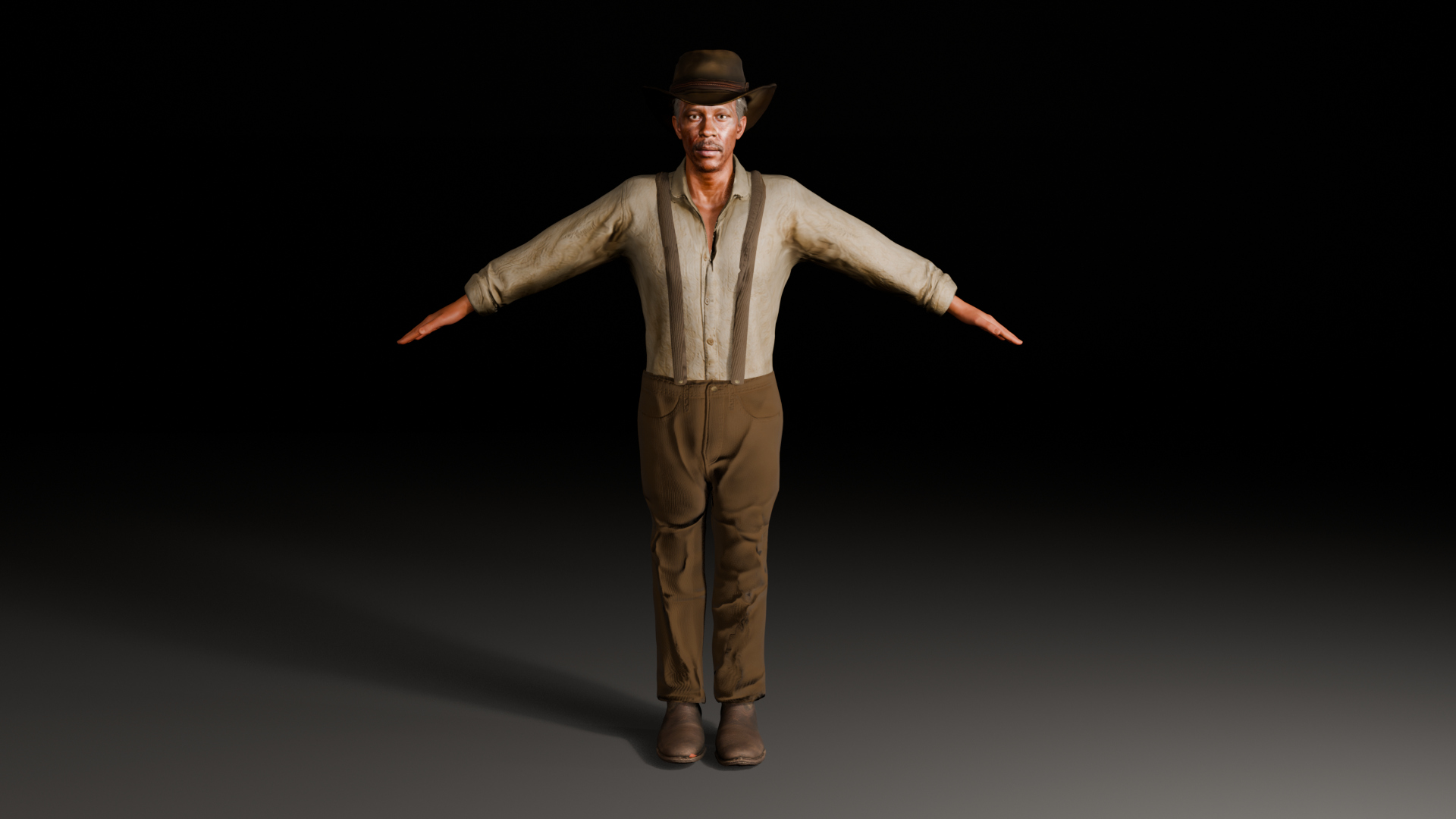 Rigged and Animated Realistic Western Man Low-Poly 3D Model 3D Model