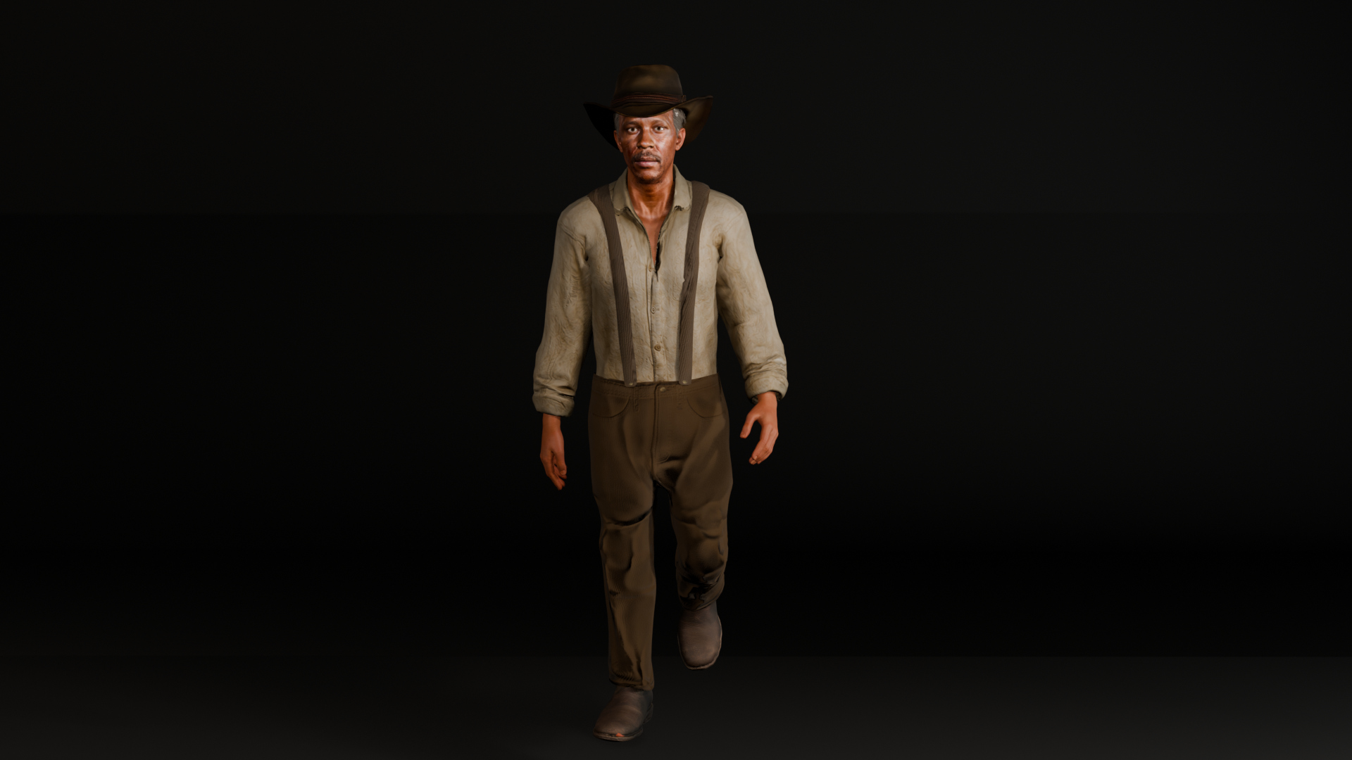 Rigged and Animated Realistic Western Man Low-Poly 3D Model 3D Model