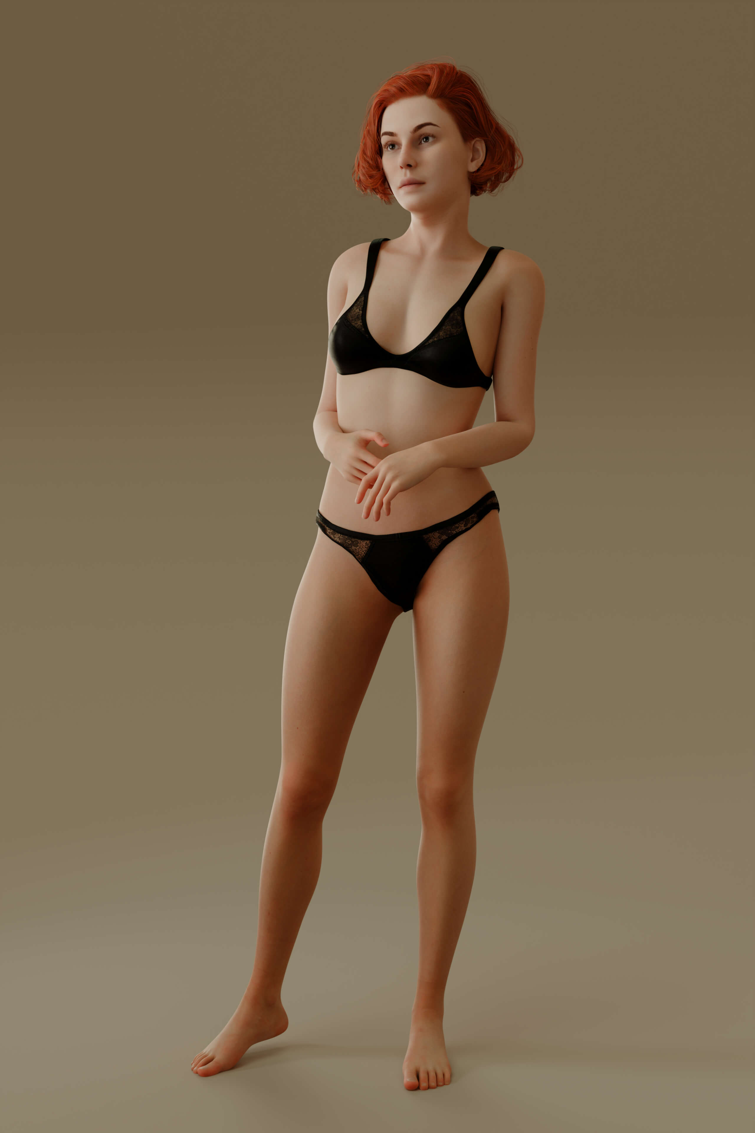 Realistic Female Character Pack 4 Rigged Models 4K 3D Model