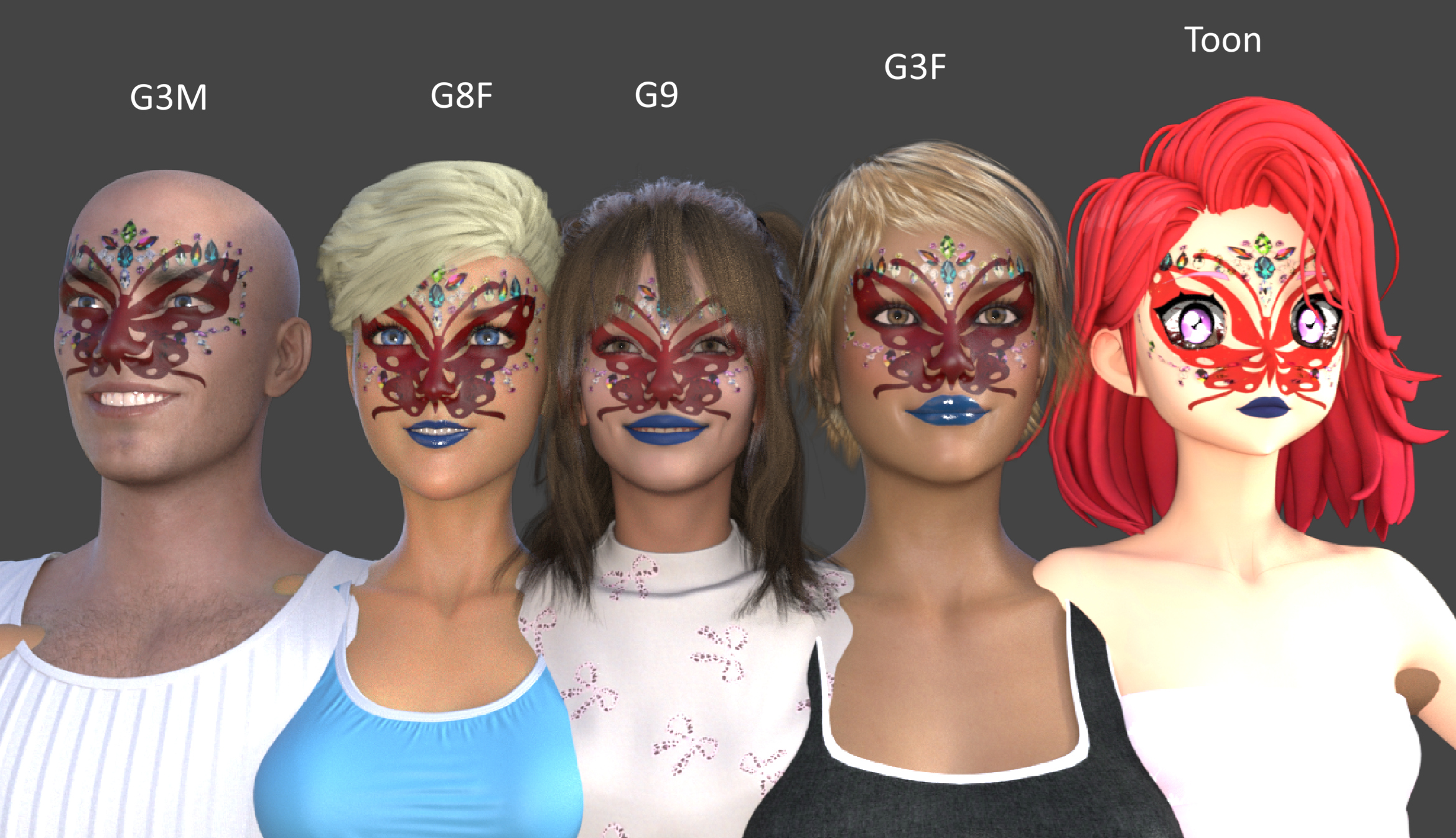 One Makeup Every Figure 3D Render, Digital Artwork by AffectionX