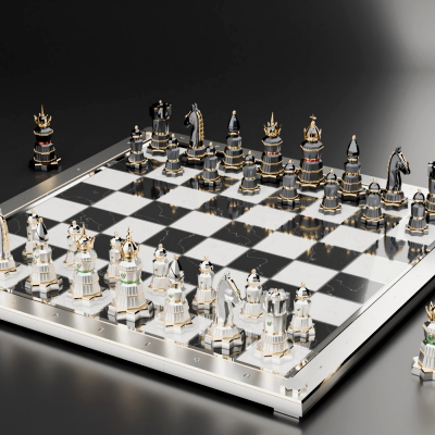 Luxury Imperial Chess Set Modular Board - The Citadel 3D Model