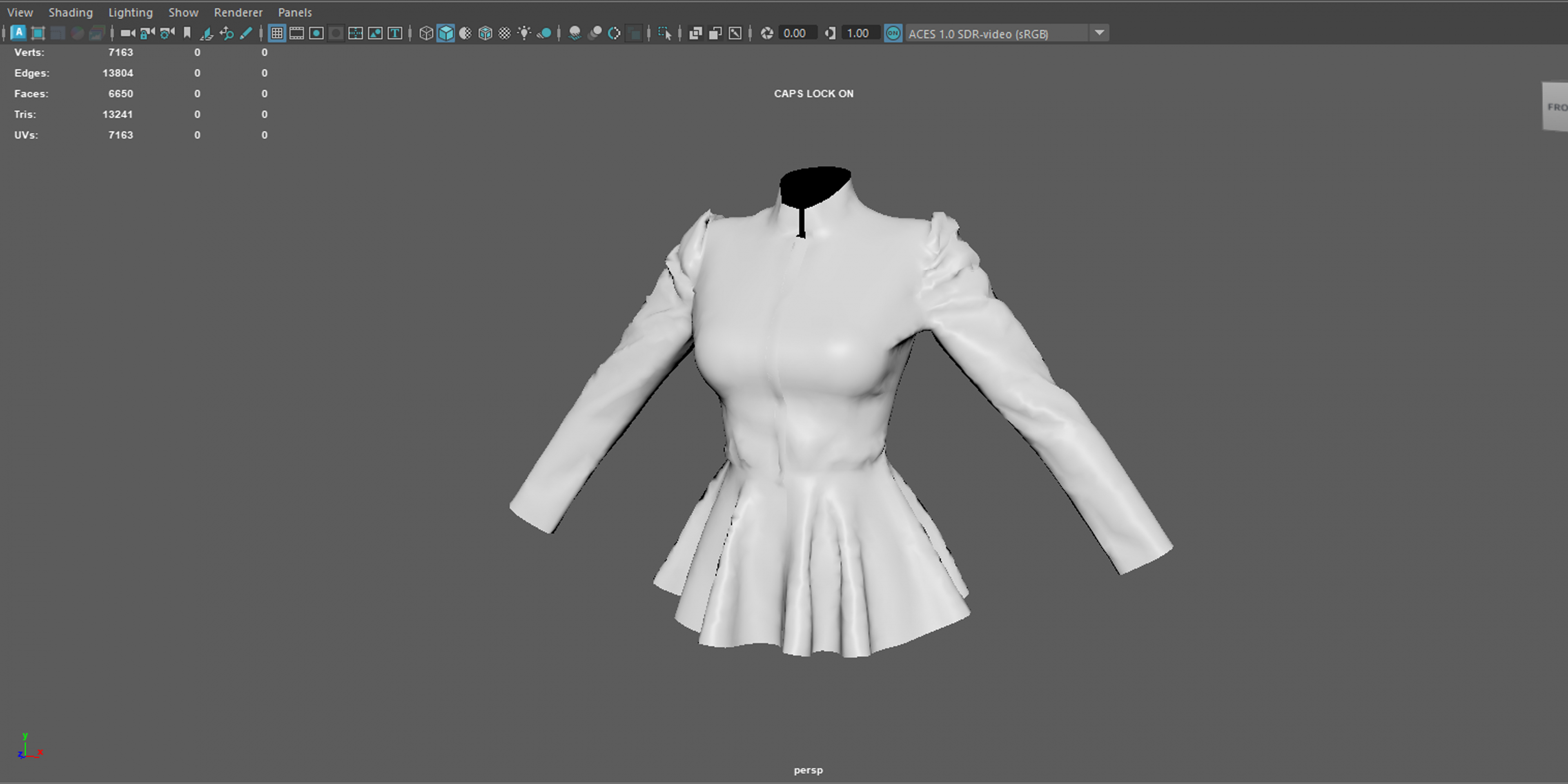 Baroque Velvet Peplum Coat 3D Model