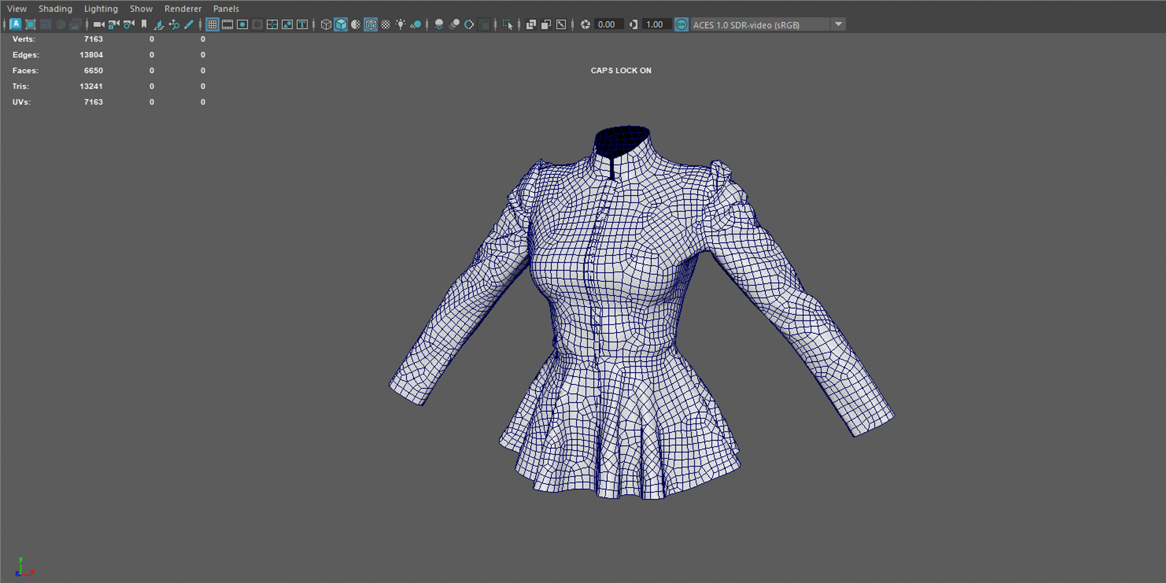 Baroque Velvet Peplum Coat 3D Model