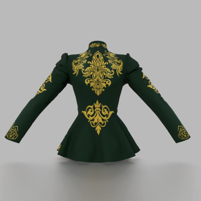 Baroque Velvet Peplum Coat
