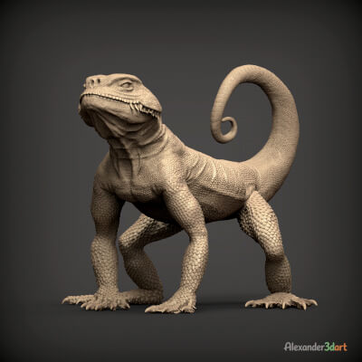 Agama Roundhead Lizard STL for 3D Printing