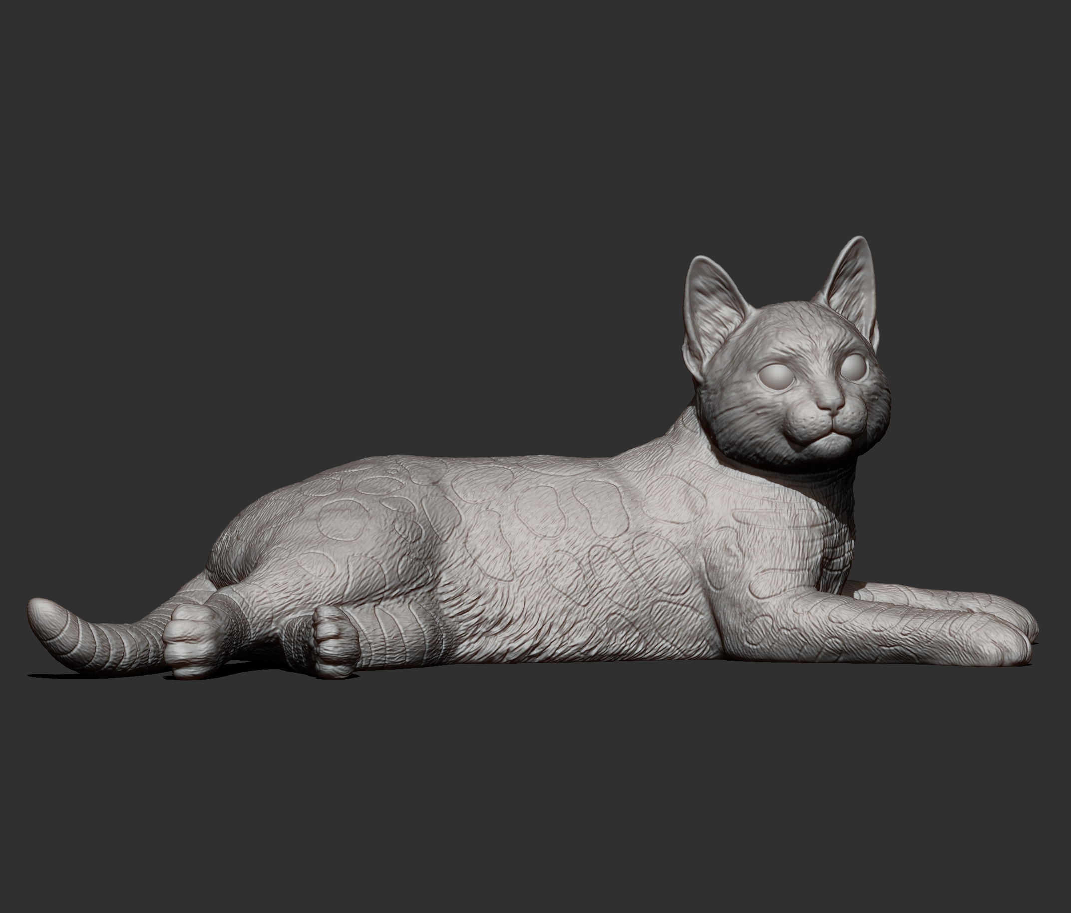 Bengal Cat Lying Down Realistic Cat 3D Print Model 3D Model