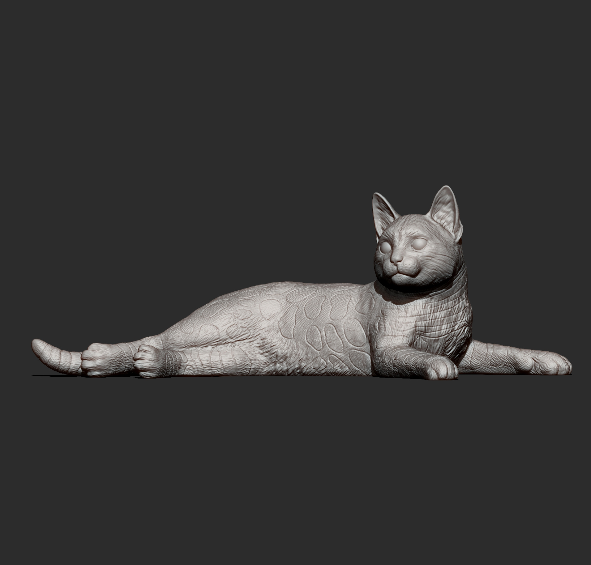 Bengal Cat Lying Down Realistic Cat 3D Print Model 3D Model