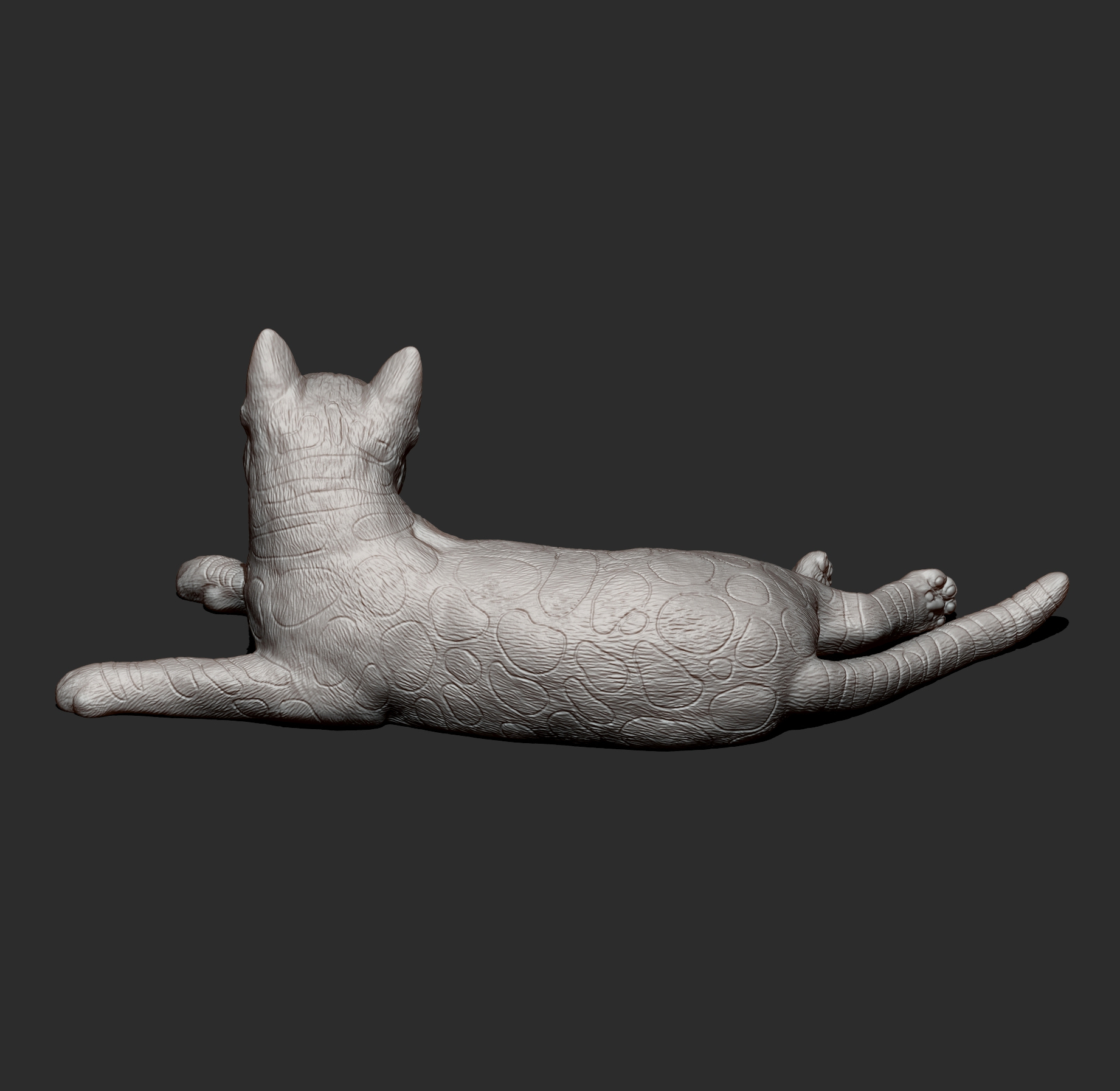 Bengal Cat Lying Down Realistic Cat 3D Print Model 3D Model