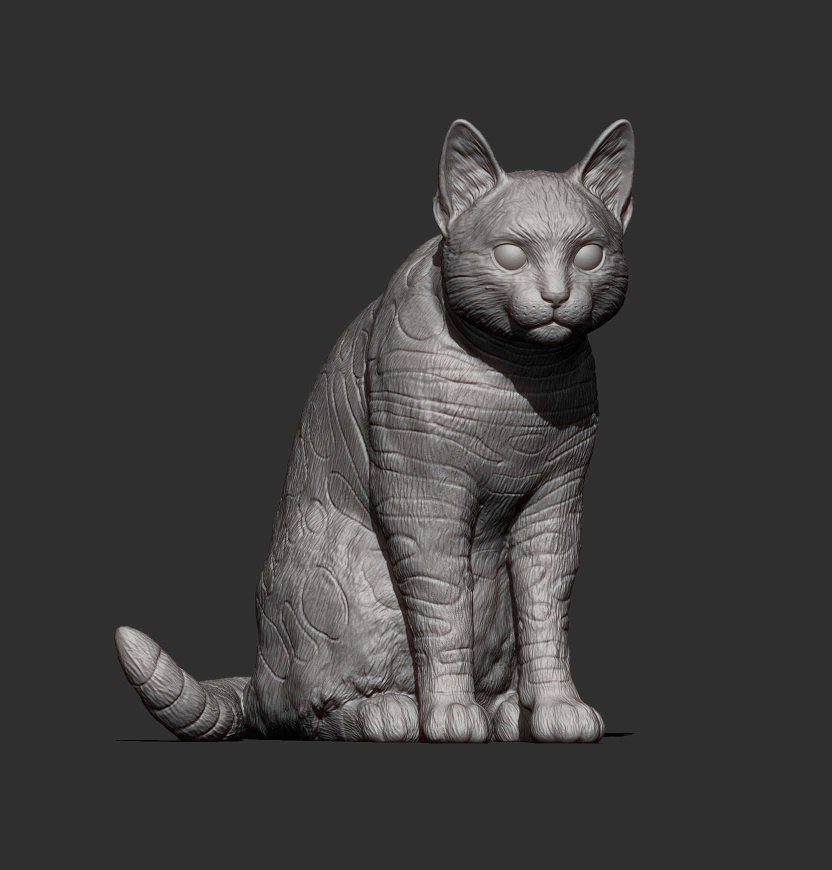 Bengal Cat Sitting &ndash Realistic Cat 3D Print Model STL 3D Model
