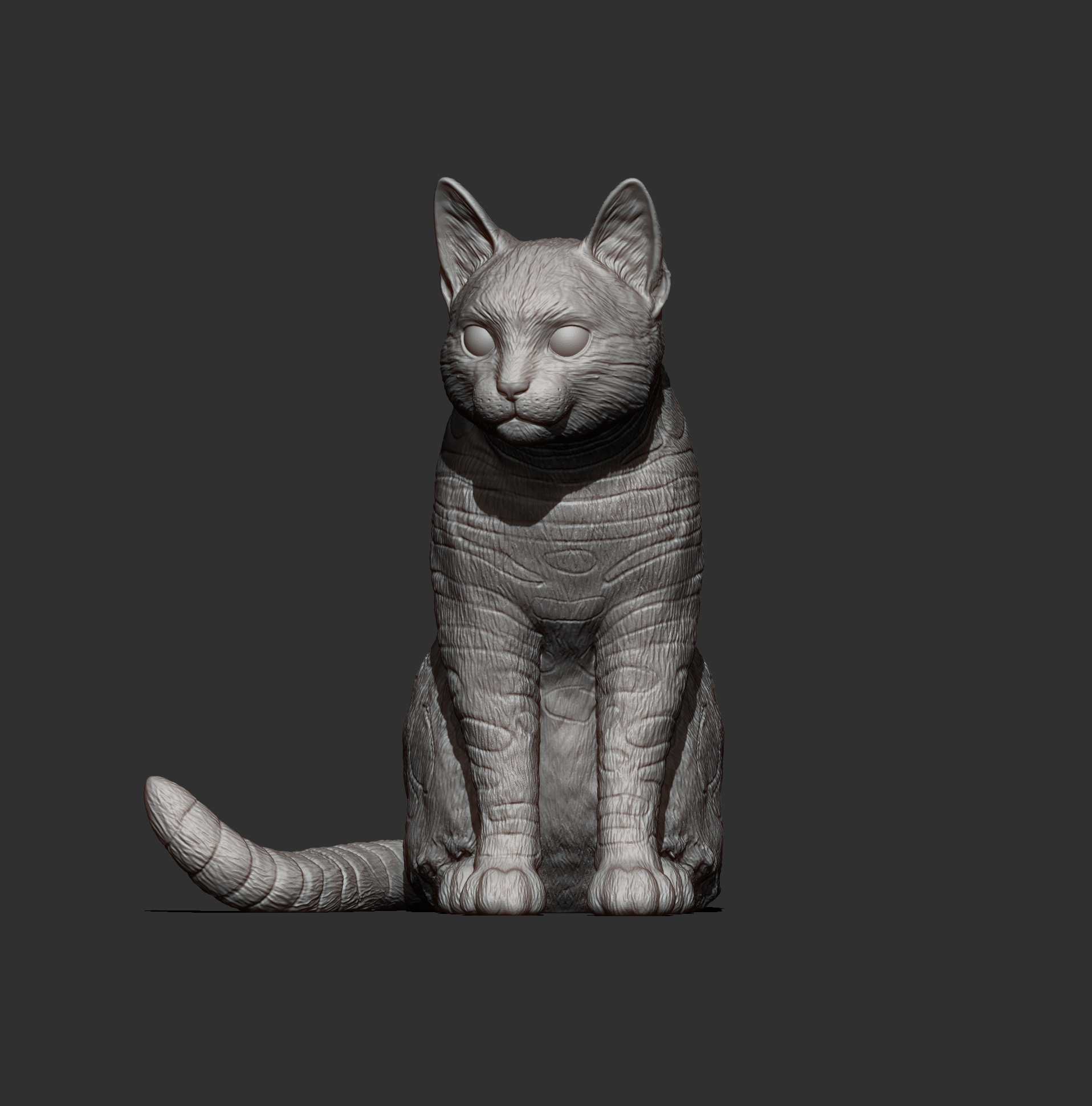 Bengal Cat Sitting &ndash Realistic Cat 3D Print Model STL 3D Model