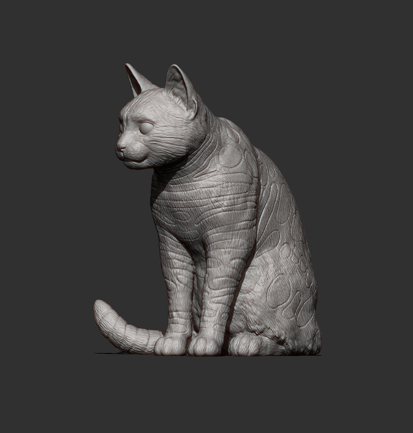 Bengal Cat Sitting &ndash Realistic Cat 3D Print Model STL 3D Model