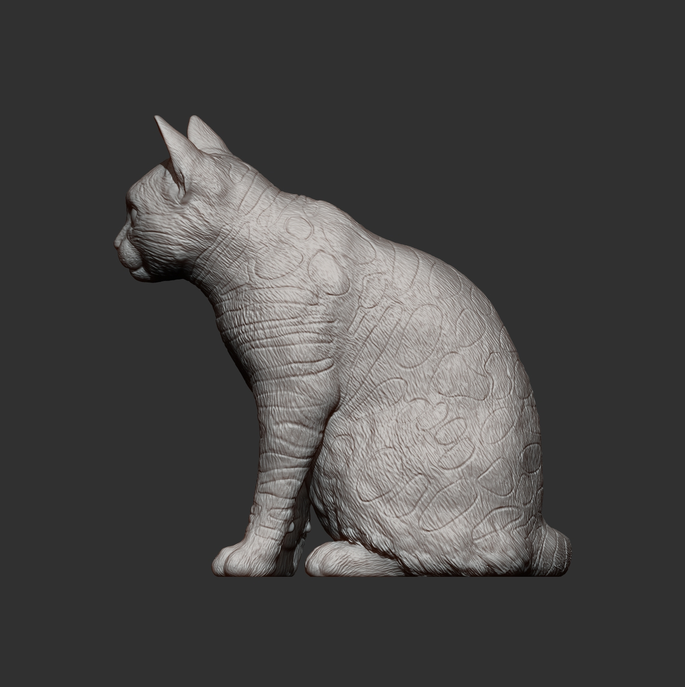 Bengal Cat Sitting &ndash Realistic Cat 3D Print Model STL 3D Model