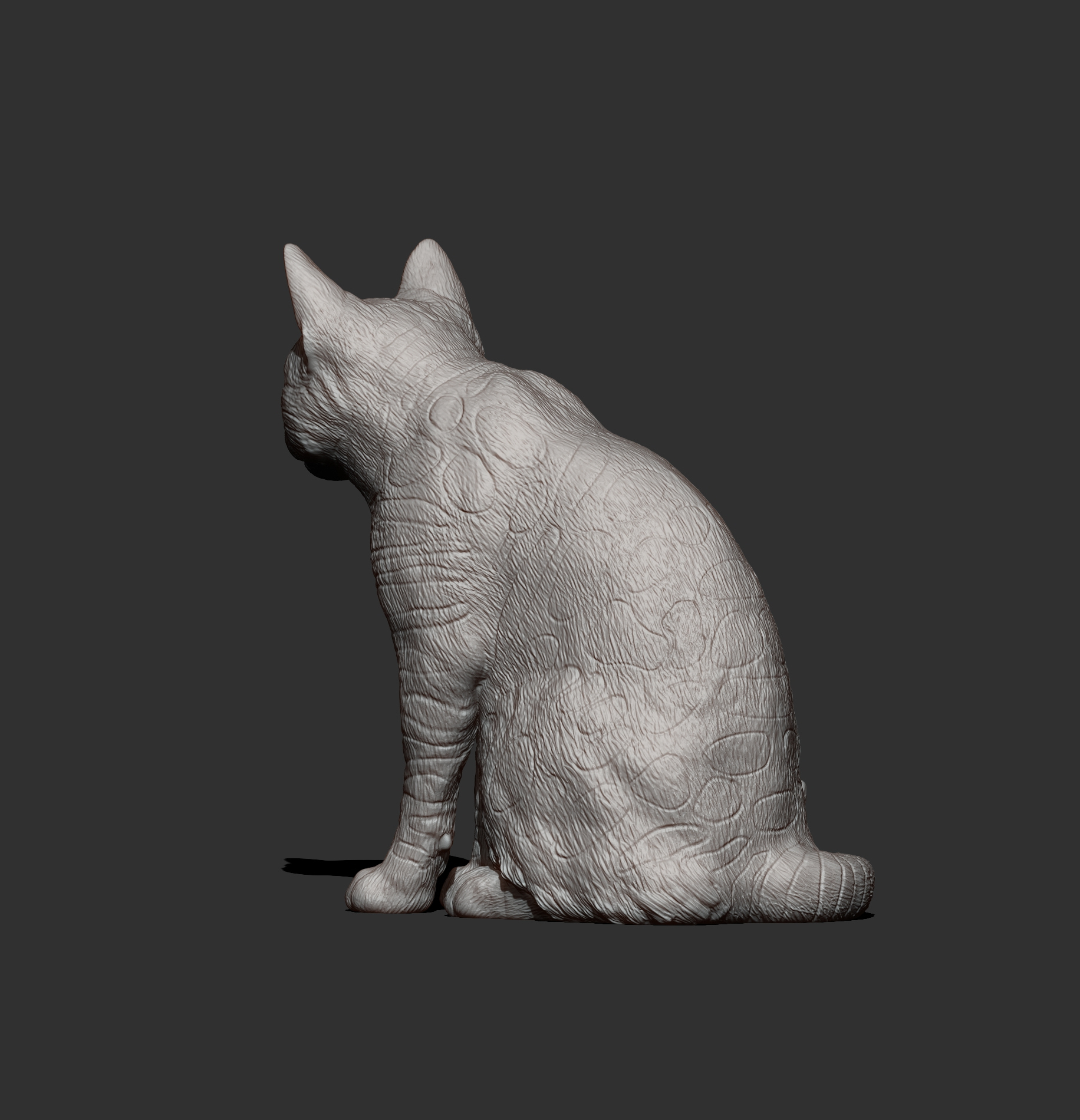 Bengal Cat Sitting &ndash Realistic Cat 3D Print Model STL 3D Model