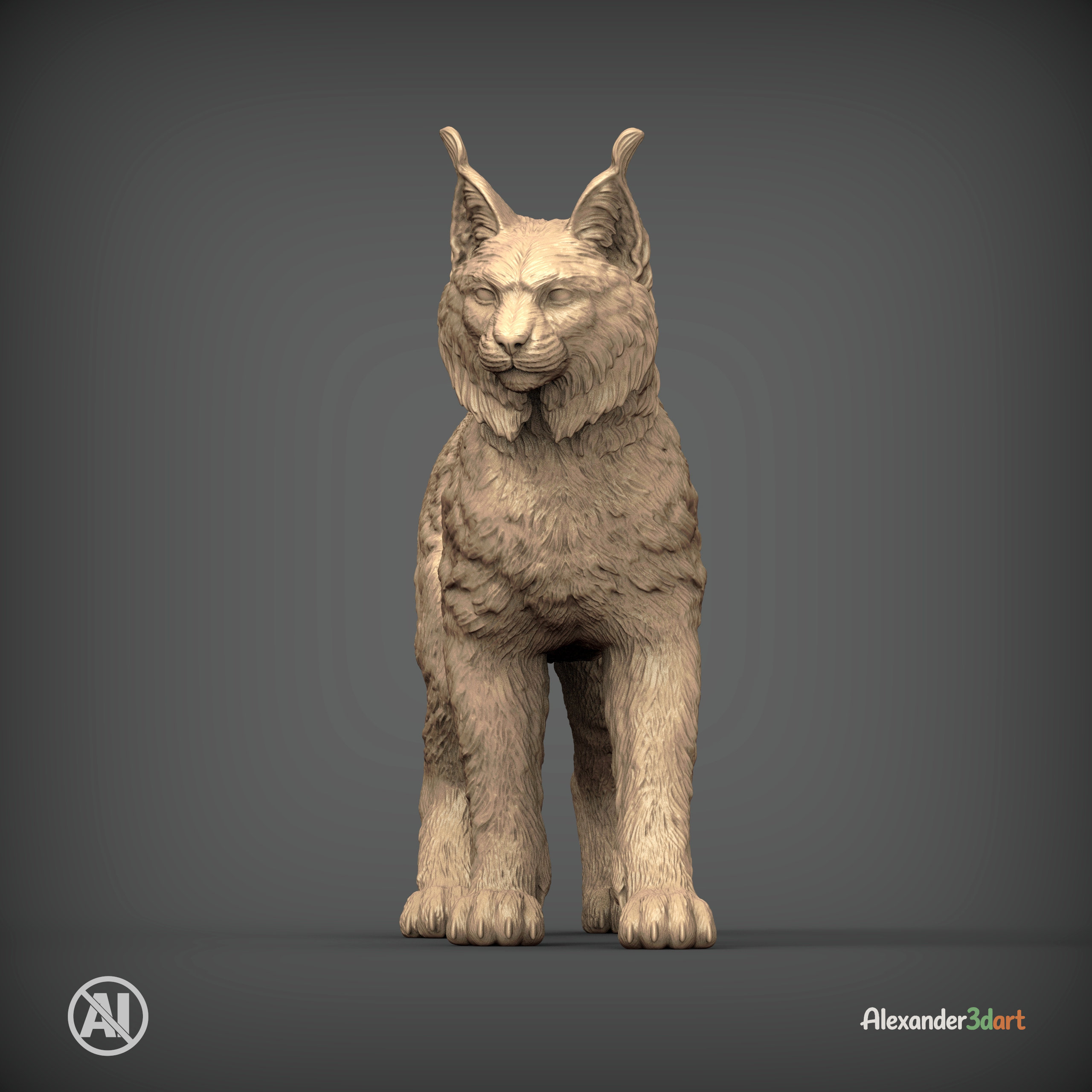 Eurasian Lynx 3D Print Model &ndash Realistic Wild Cat STL 3D Model